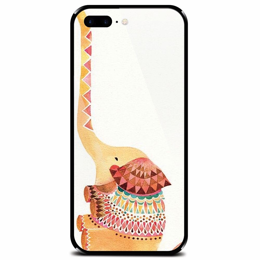 Husa din sticla securizata pentru Apple iPhone 7 Plus, Elephant