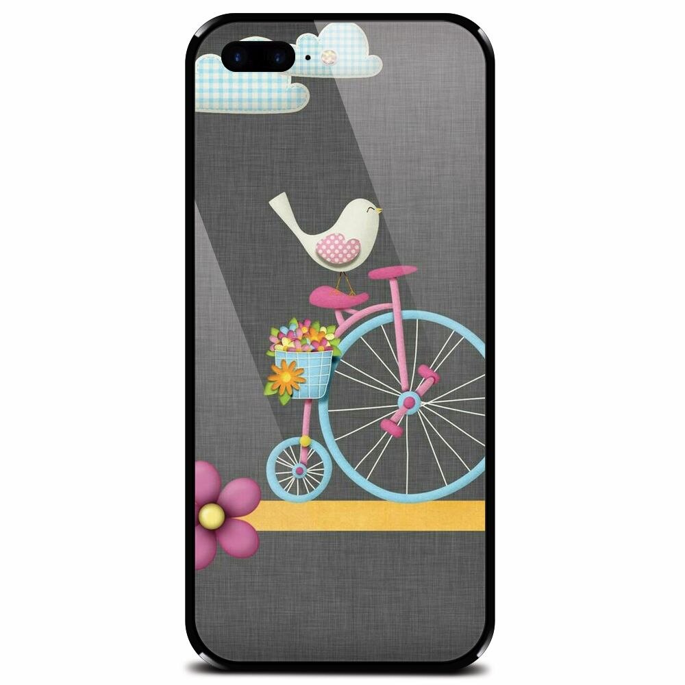 Husa din sticla securizata pentru Apple iPhone 7 Plus, Bird