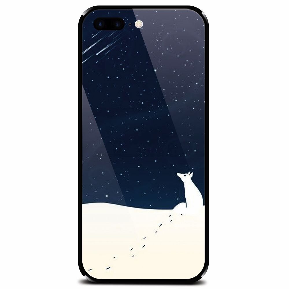 Husa din sticla securizata pentru Apple iPhone 7 Plus, Winter Night