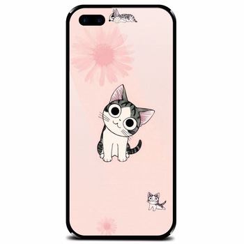 Husa din sticla securizata pentru Apple iPhone 7 Plus, Cute Cat 101 Husa din sticla securizata pentru Apple iPhone 7 Plus, Cute Cat 101