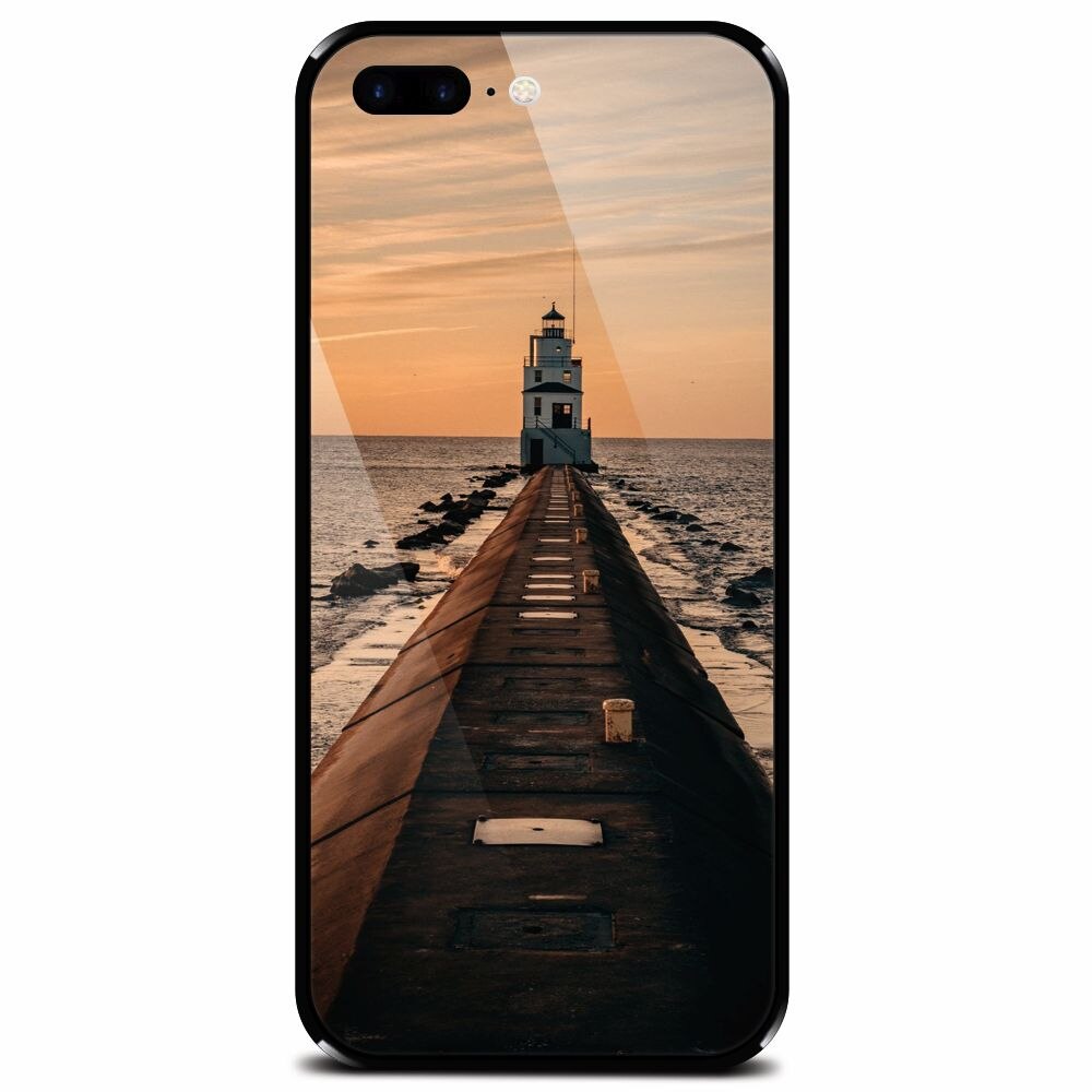Husa din sticla securizata pentru Apple iPhone 7 Plus, Dawn Dusk