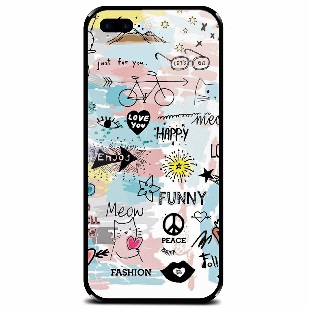 Husa din sticla securizata pentru Apple iPhone 7 Plus, Travel 101