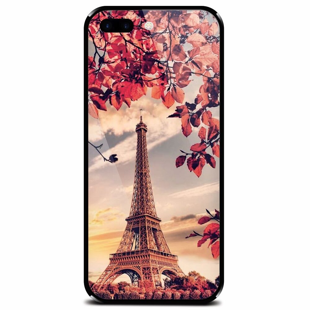 Husa din sticla securizata pentru Apple iPhone 7 Plus, Eifel Tower