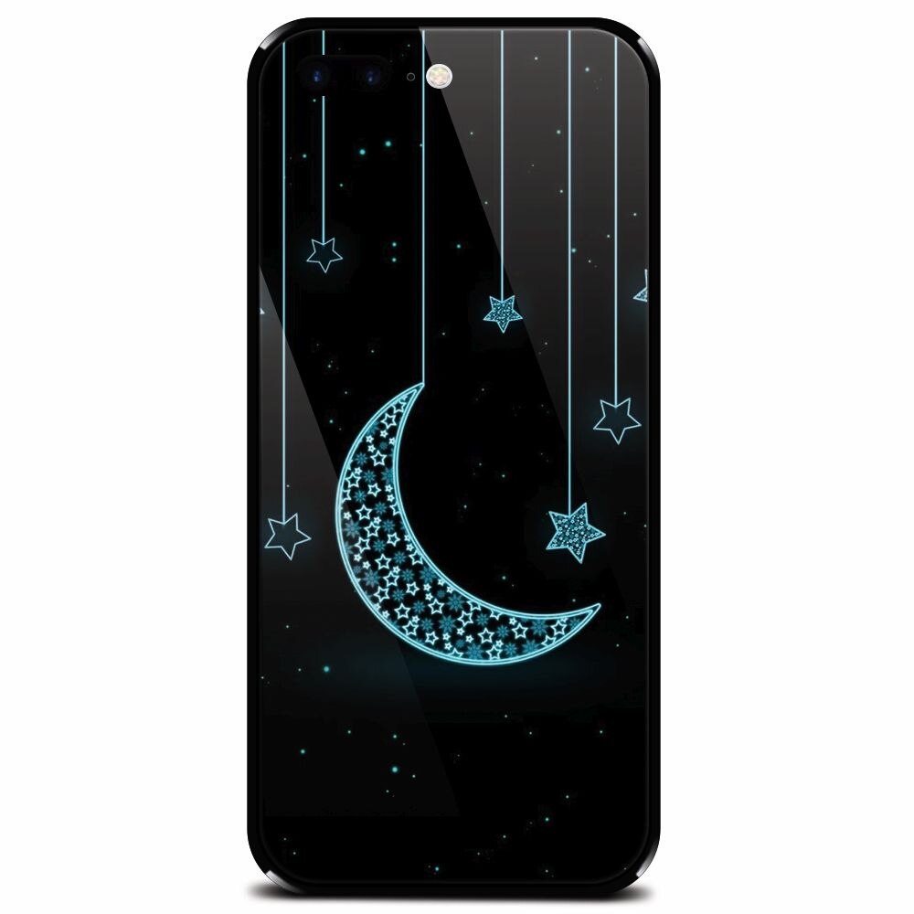 Husa din sticla securizata pentru Apple iPhone 7 Plus, Moon