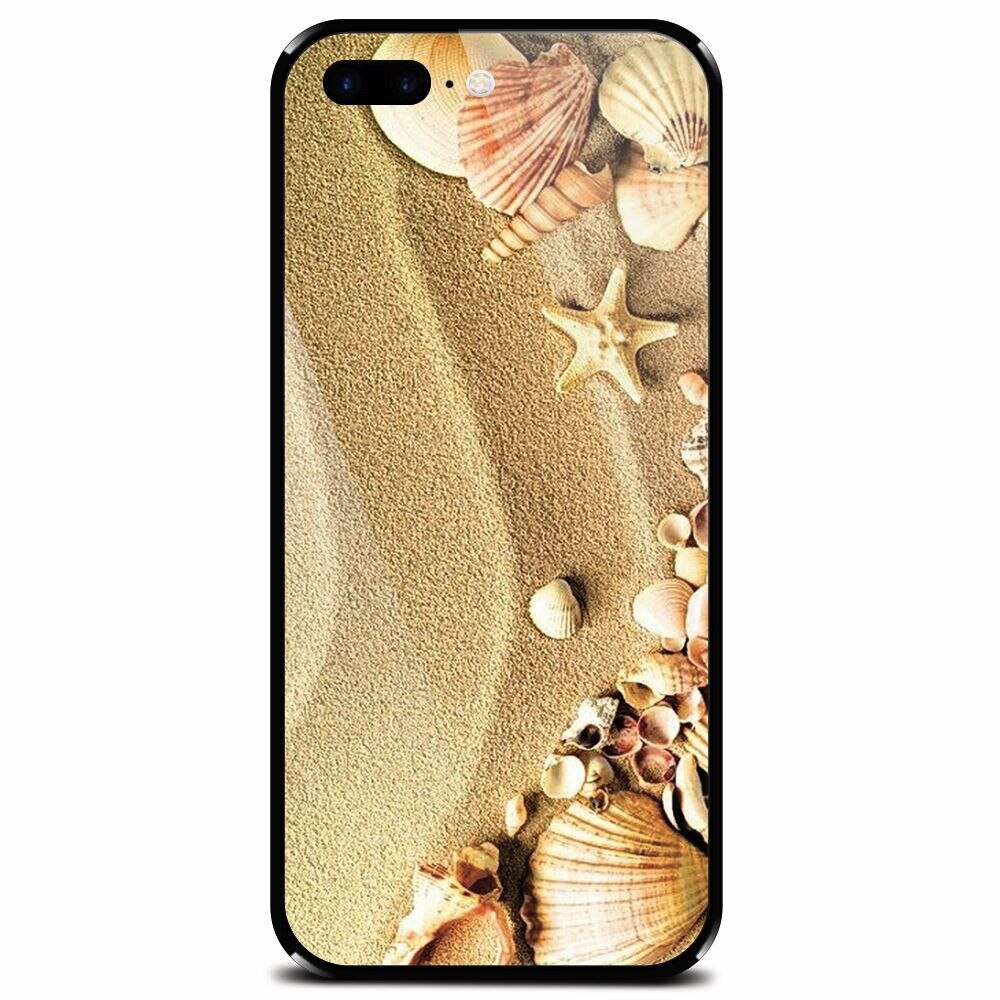 Husa din sticla securizata pentru Apple iPhone 7 Plus, Beach Sand Gold