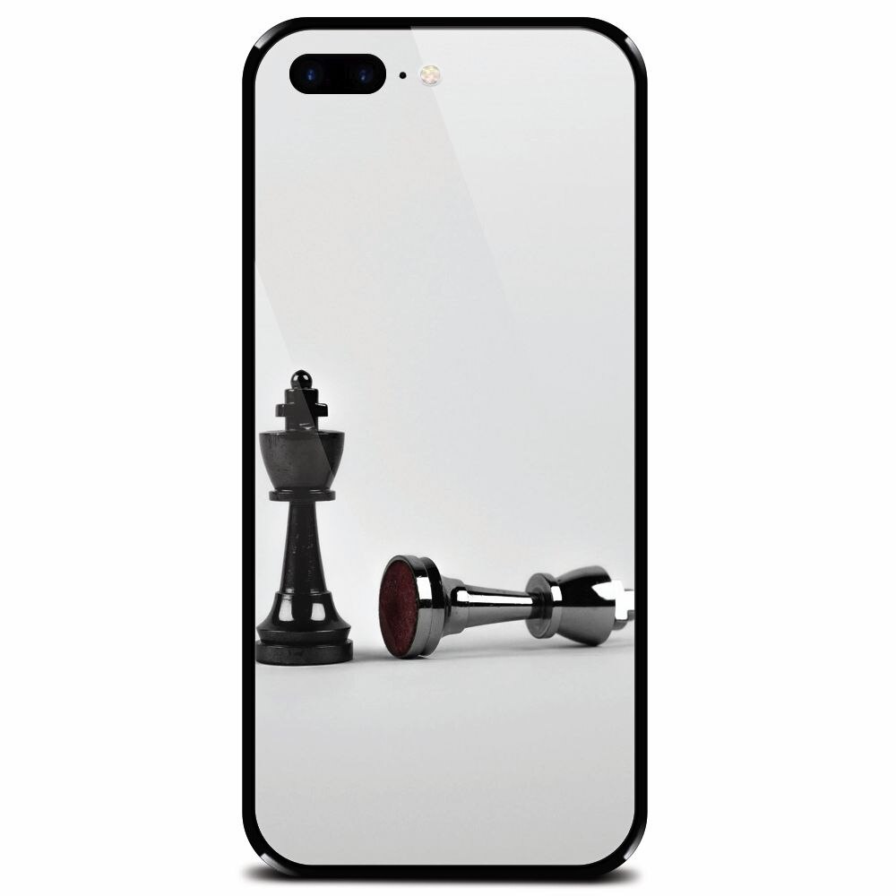 Husa din sticla securizata pentru Apple iPhone 8 Plus, Chess
