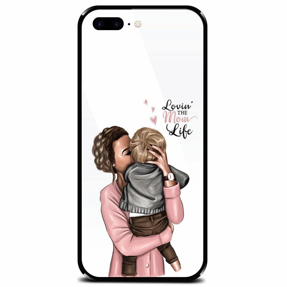 Husa din sticla securizata pentru Apple iPhone 7 Plus, Loving Mother