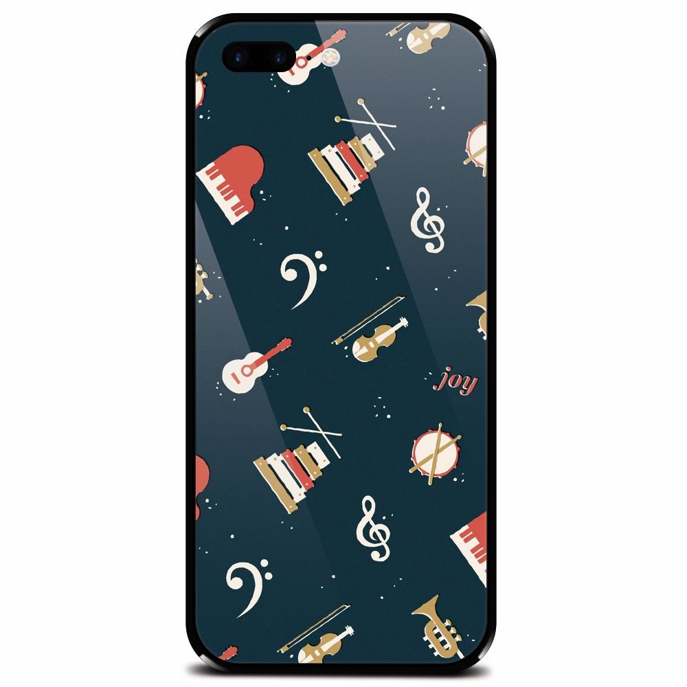 Husa din sticla securizata pentru Apple iPhone 7 Plus, Music Joy