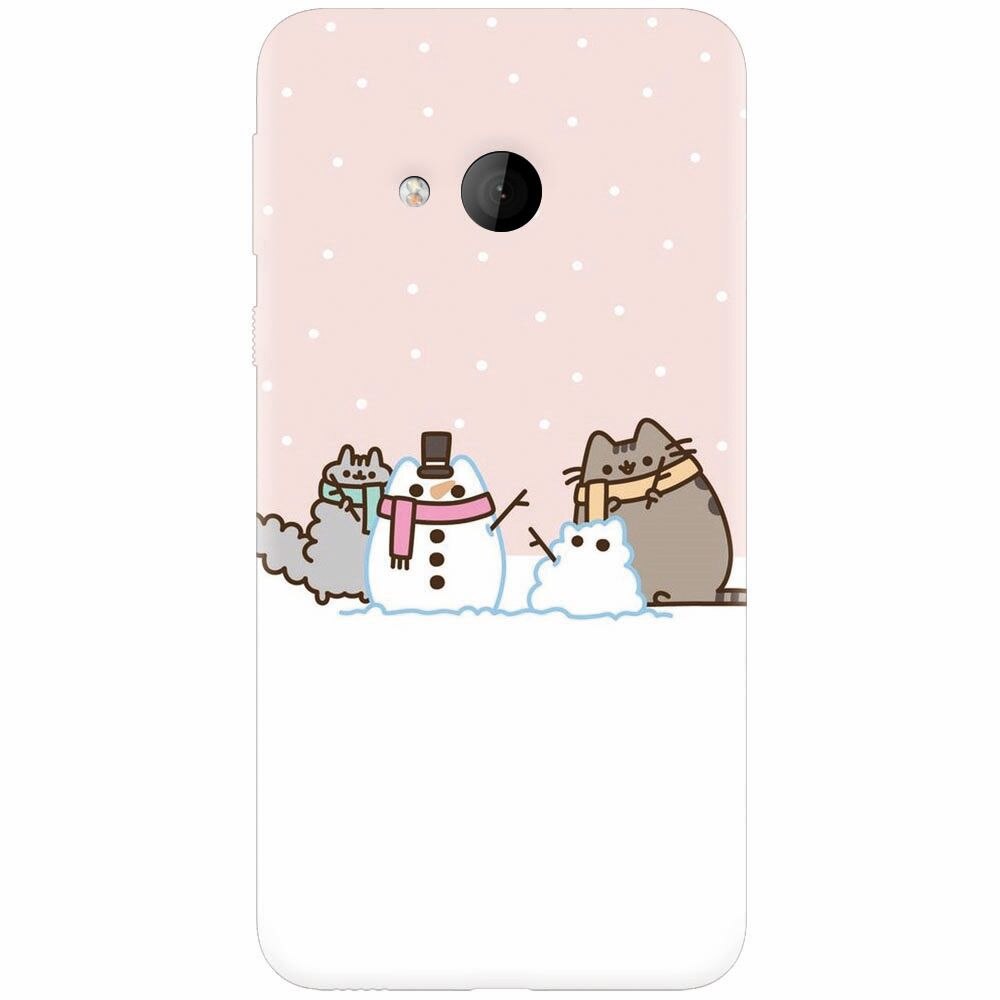 Husa silicon pentru Htc U play, Cat And Snowman