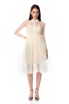 Rochie Tull Oliviana, CuAnna, Crem, S Rochie Tull Oliviana, CuAnna, Crem, S