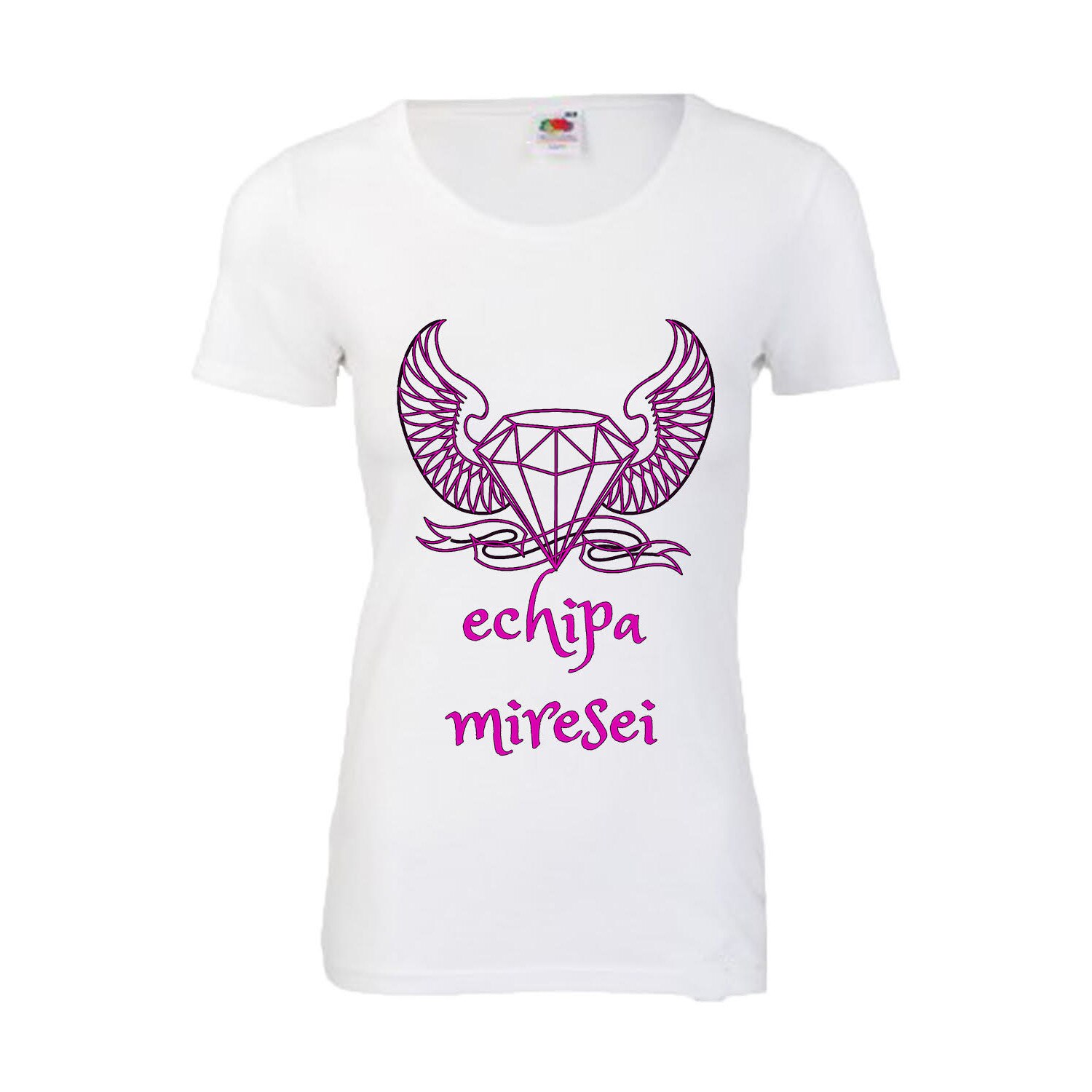 Tricou dama personalizat Fruit of the loom Echipa miresei ,alb, L