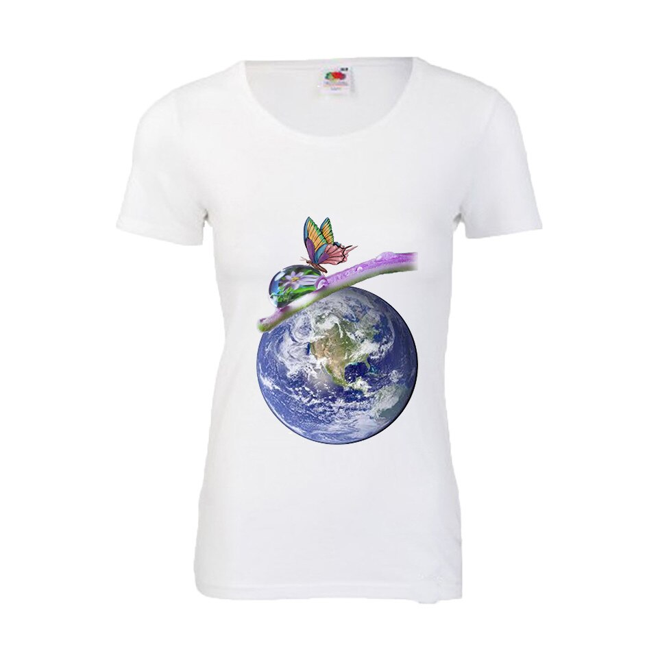 Tricou dama personalizat Fruit of the loom print in tesatura natura M