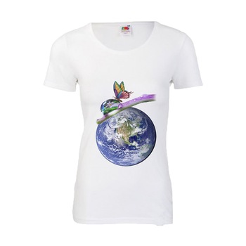 Tricou dama personalizat Fruit of the loom print in tesatura Natura L Tricou dama personalizat Fruit of the loom print in tesatura Natura L