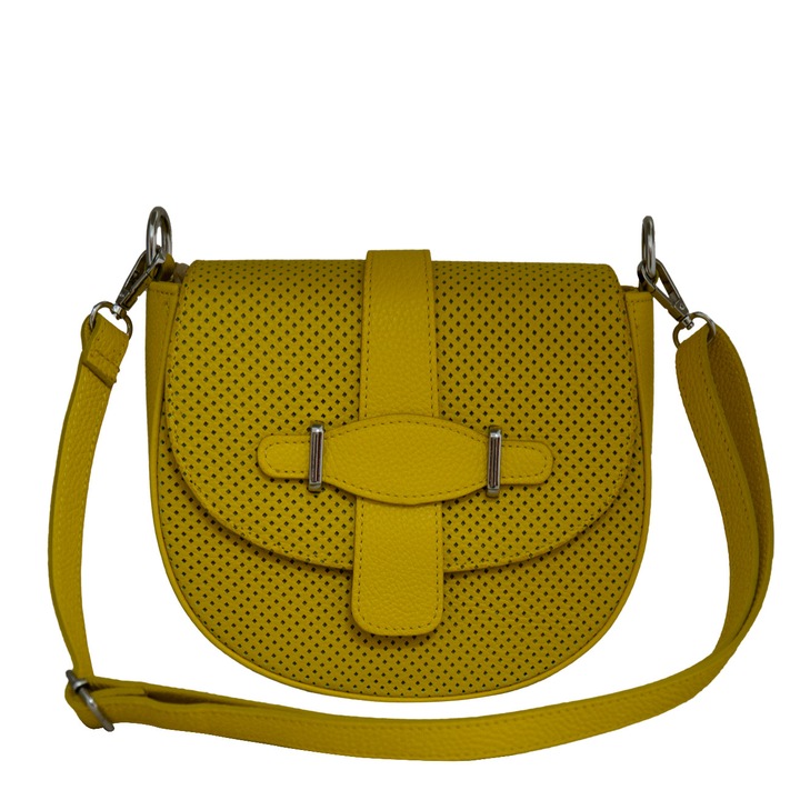 Eva Bags valódi bőr válltáska, Sabrina sárga