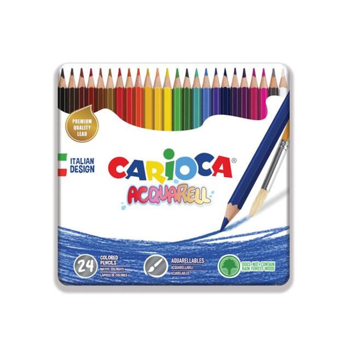 Carioca 1428600 Akvarell színes ceruza 24db-os szett fém dobozban - Carioca