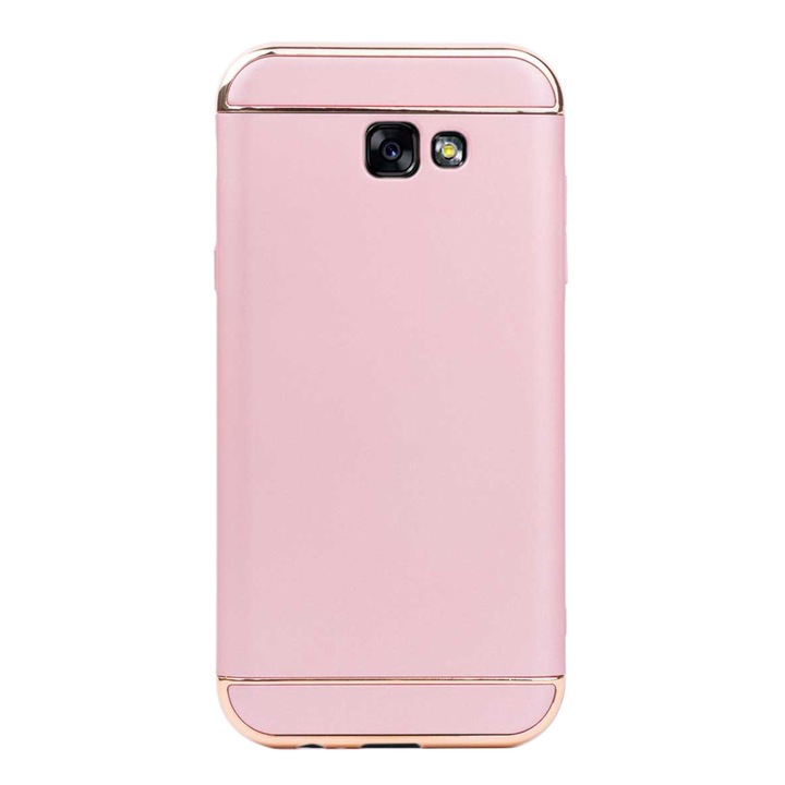 Луксозен кейс/калъф от 3 части за Samsung Galaxy A7 (2017), Твърд, Високозащитен, Розово Злато