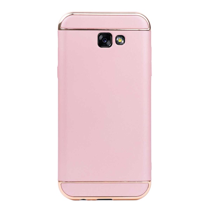 Luxus, 3 részes tok/tok Samsung Galaxy A7 (2017) telefonhoz, kemény, magas védelem, rózsa arany