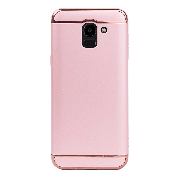 Луксозен кейс/калъф от 3 части за Samsung Galaxy J6 (2018), Твърд, Високозащитен, Розово Злато