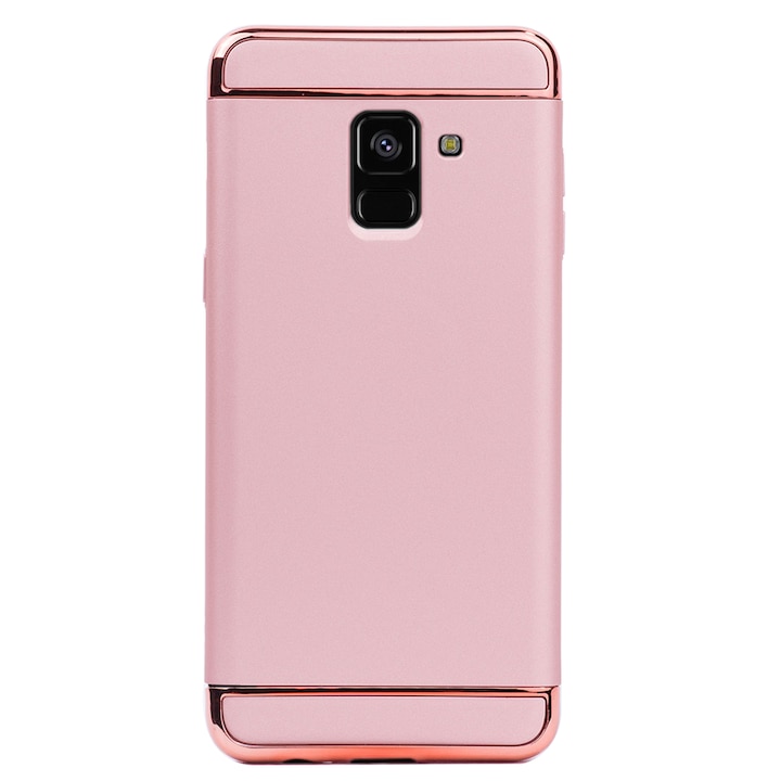 Луксозен кейс/калъф от 3 части за Samsung Galaxy A8 Plus (2018), Твърд, Високозащитен, Розово Злато