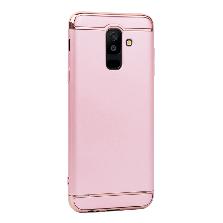 Луксозен кейс/калъф от 3 части за Samsung Galaxy A6 Plus (2018), Твърд, Високозащитен, Розово Злато