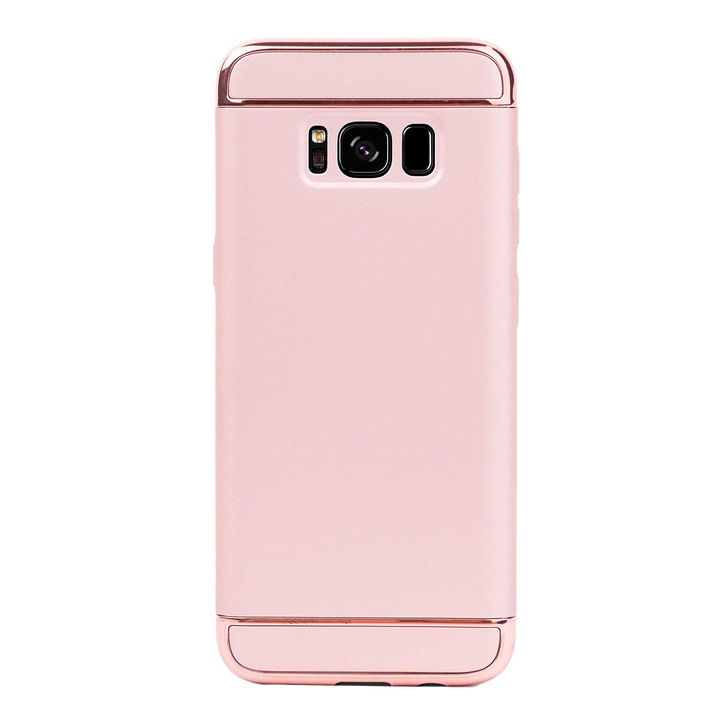 Луксозен кейс/калъф от 3 части за Samsung Galaxy S8, Твърд, Високозащитен, Розово Злато
