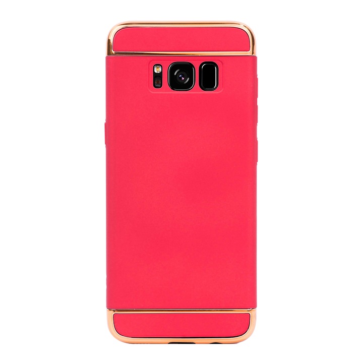 Луксозен кейс/калъф от 3 части за Samsung Galaxy S8, Твърд, Високозащитен, Червен