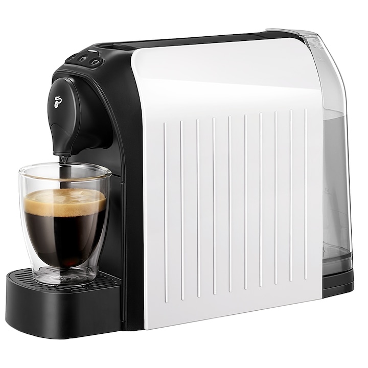 Espressor Tchibo Cafissimo easy White, 1250 W, 3 presiuni, 650 ml, Espresso, Caffe Crema, sertar capsule, Alb