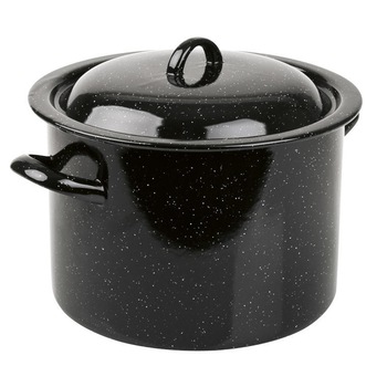 Oala emailata, cu capac, 20 litri, Neagra Oala emailata, cu capac, 20 litri, Neagra