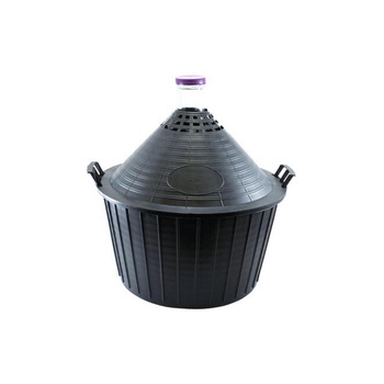 Damigeana 10L din sticla in cos din plastic negru, cu dop Damigeana 10L din sticla in cos din plastic negru, cu dop