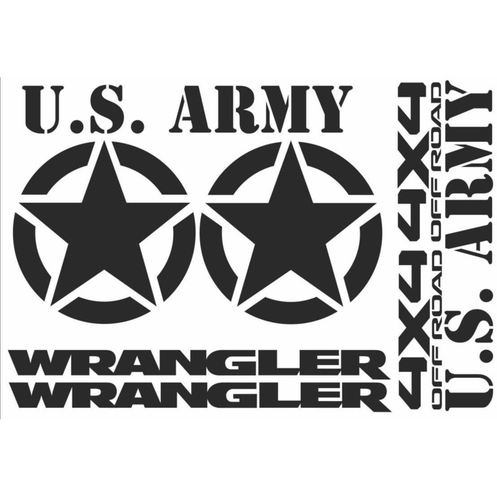 Sticker auto Jeep Army, 85cmx60cm