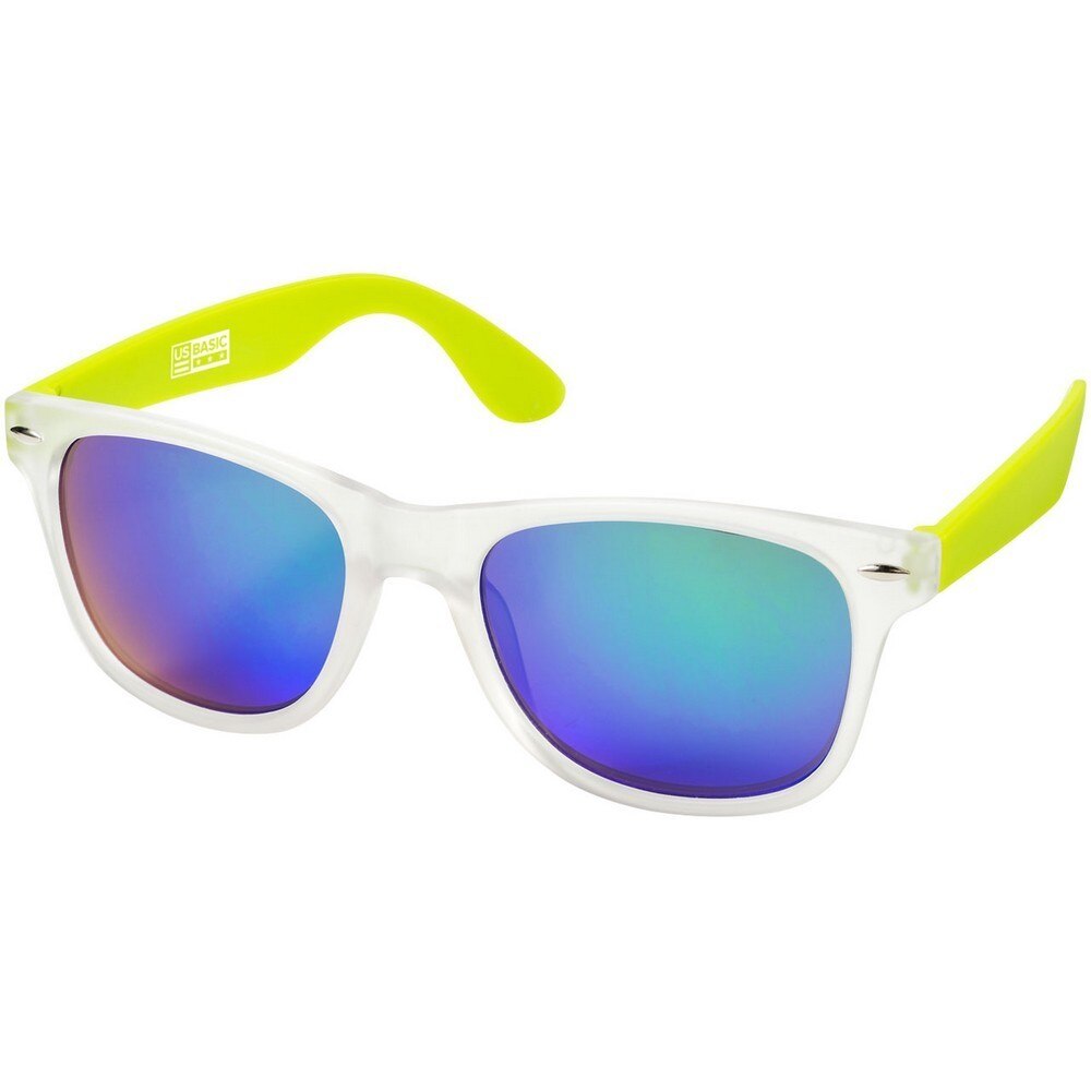 Ochelari de soare, US Basic by AleXer, OSSG009, policarbonat, acril, verde lime, transparent, breloc inclus din piele ecologica