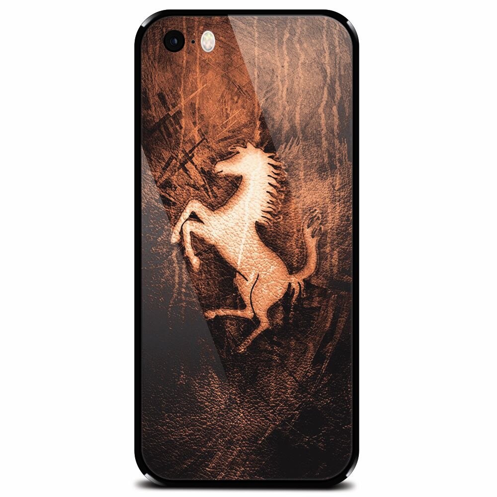 Husa din sticla securizata pentru Apple iPhone 5, Amazing Horse