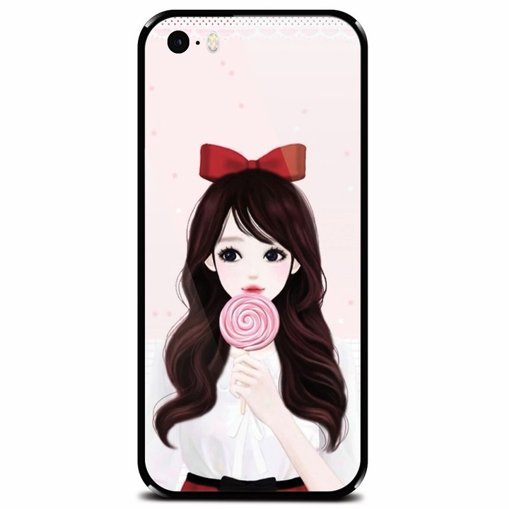 Edzett üvegtok Apple iPhone 5, Girly 001 telefonhoz