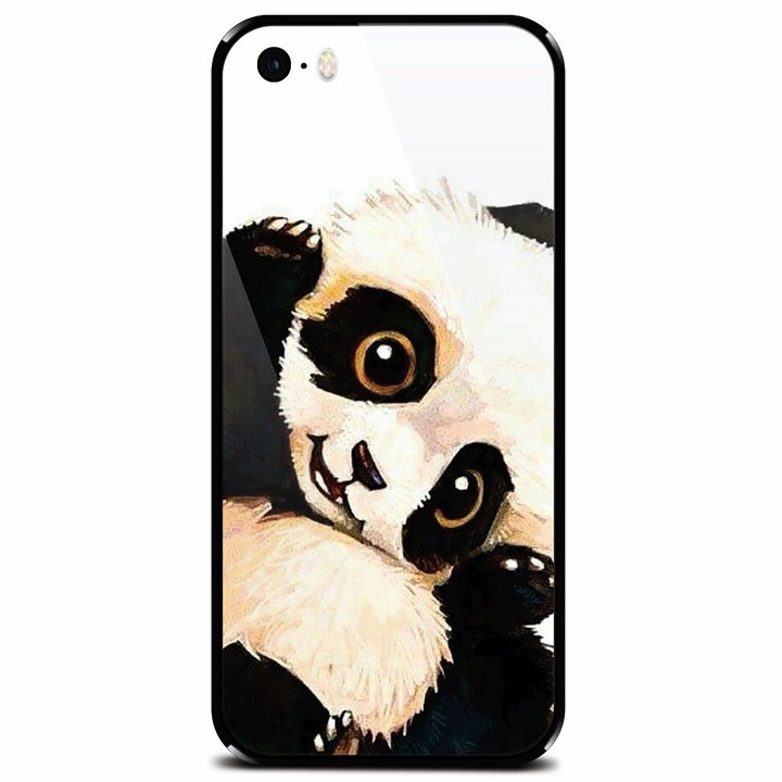 Edzett üvegtok Apple iPhone 5, Baby Panda 002 telefonhoz