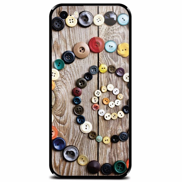 Edzett üvegtok Apple iPhone 5 telefonhoz, színes gombokkal spirál fa fedélzet