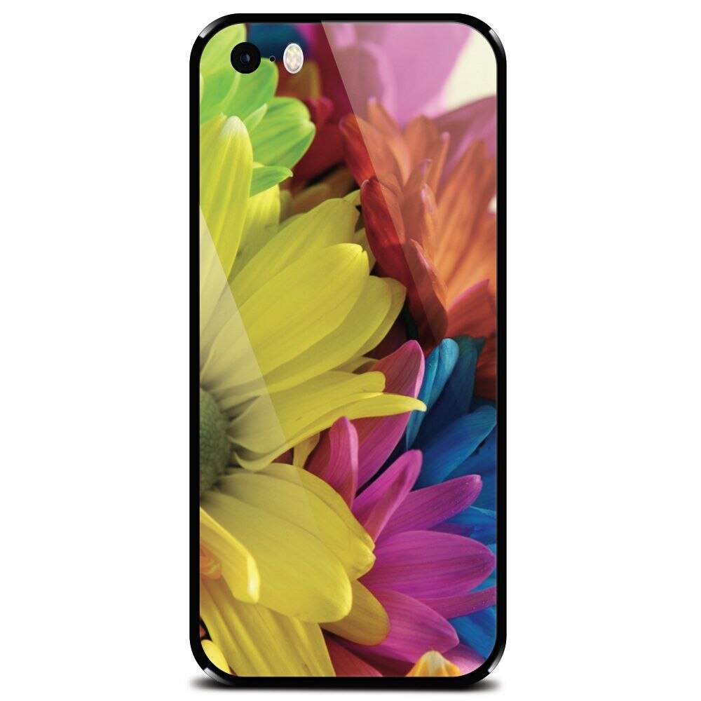 Husa din sticla securizata pentru Apple iPhone 5, Flower