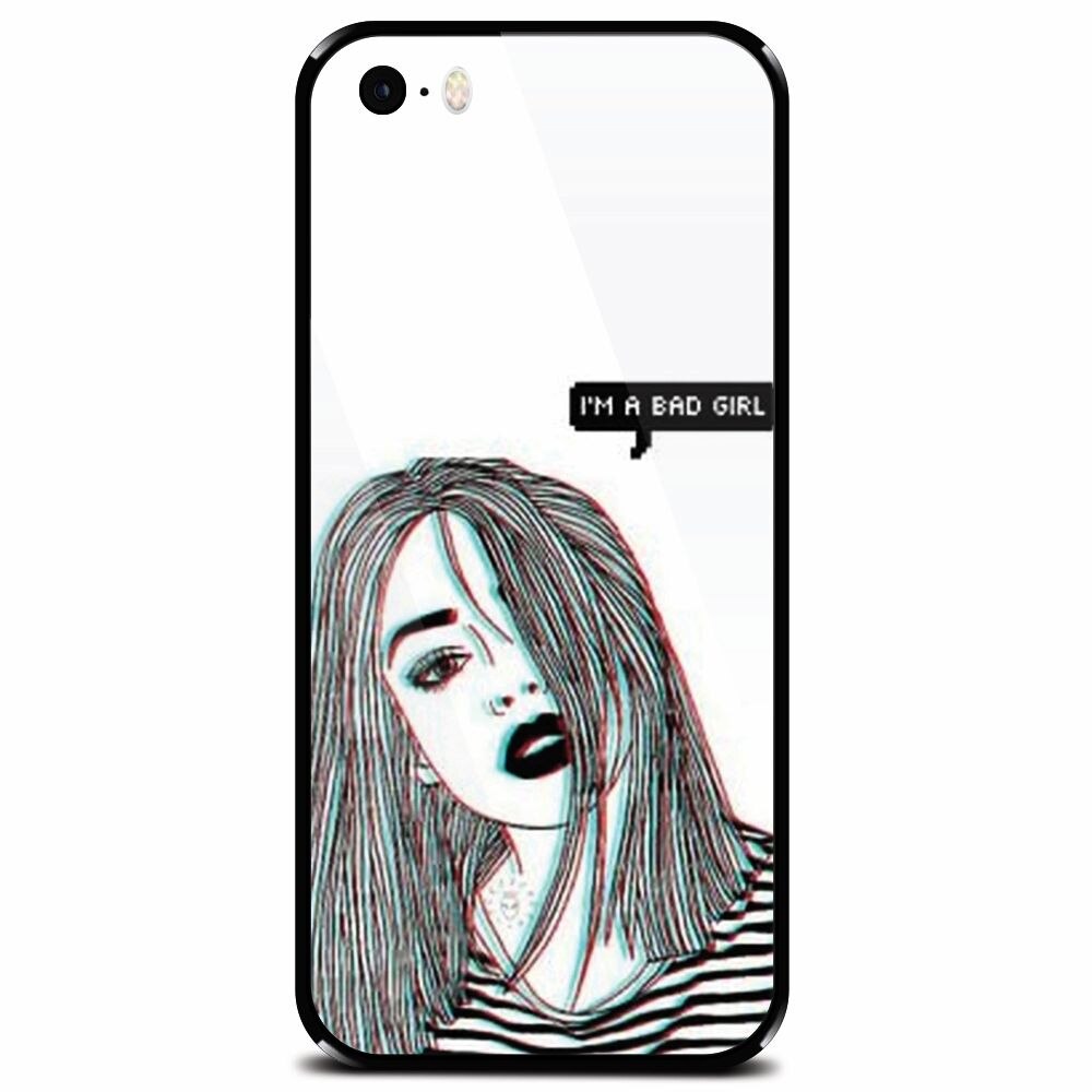 Husa din sticla securizata pentru Apple iPhone 5, Im A Bad Girl