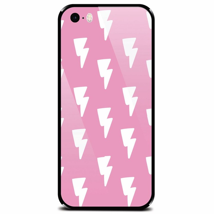 Edzett üvegtok Apple iPhone 5-höz, elektromos rózsaszín