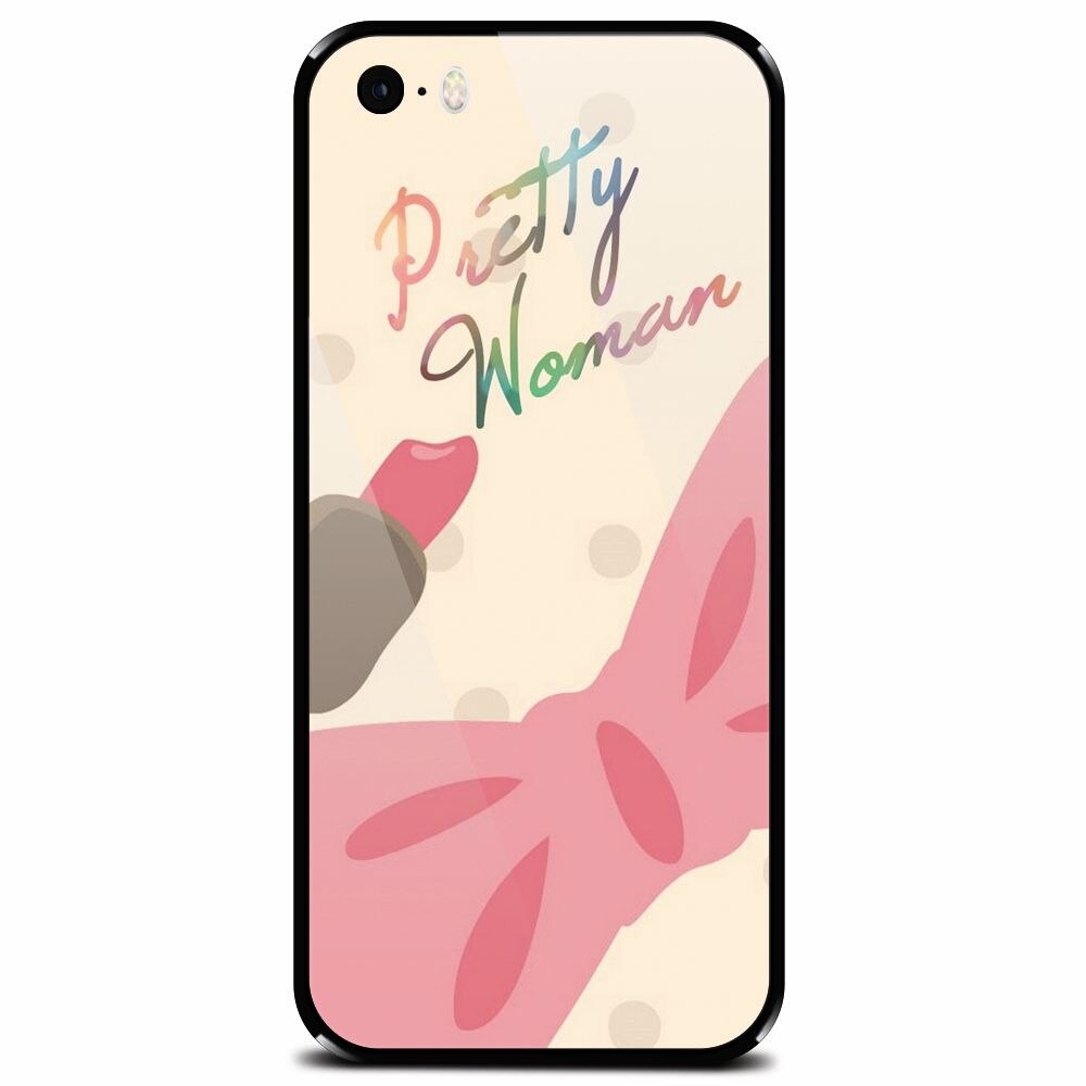 Husa din sticla securizata pentru Apple iPhone 5, Cute Girly