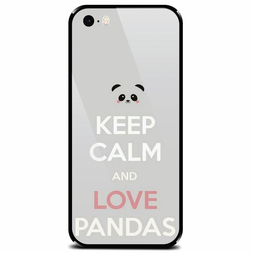 Husa din sticla securizata pentru Apple iPhone 5, Panda Phone
