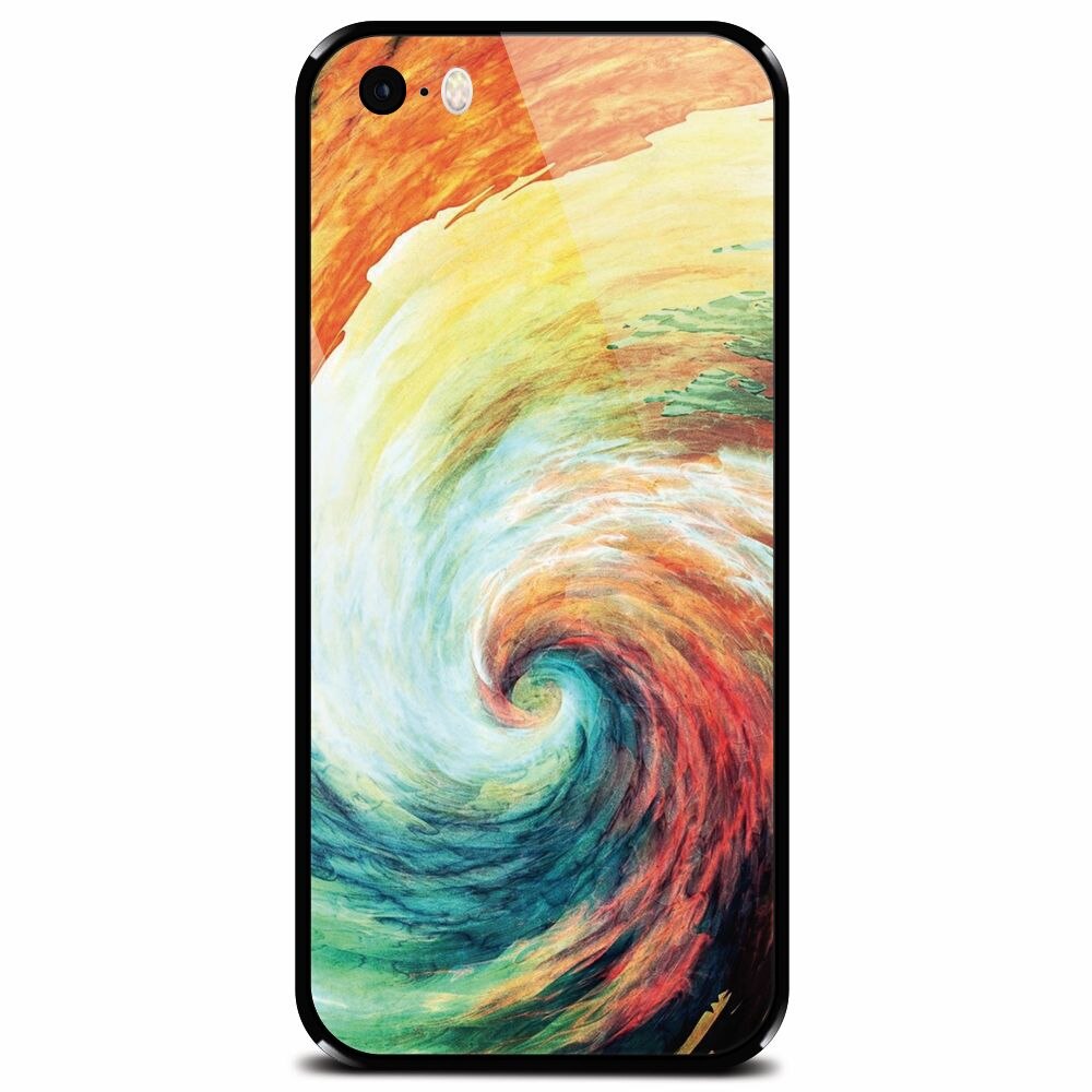 Husa din sticla securizata pentru Apple iPhone 5, Big Wave Painting