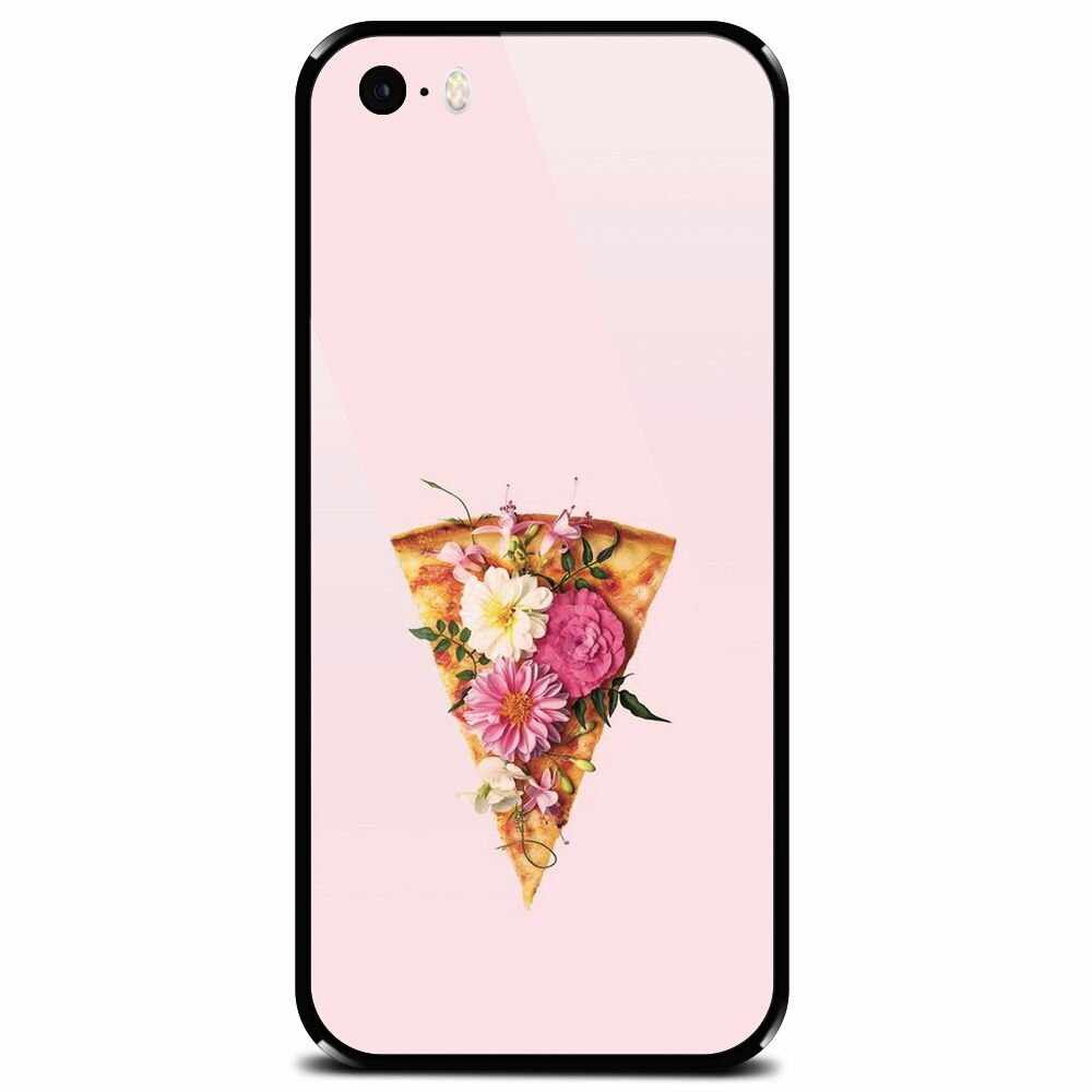 Husa din sticla securizata pentru Apple iPhone 5, Flower Pizza
