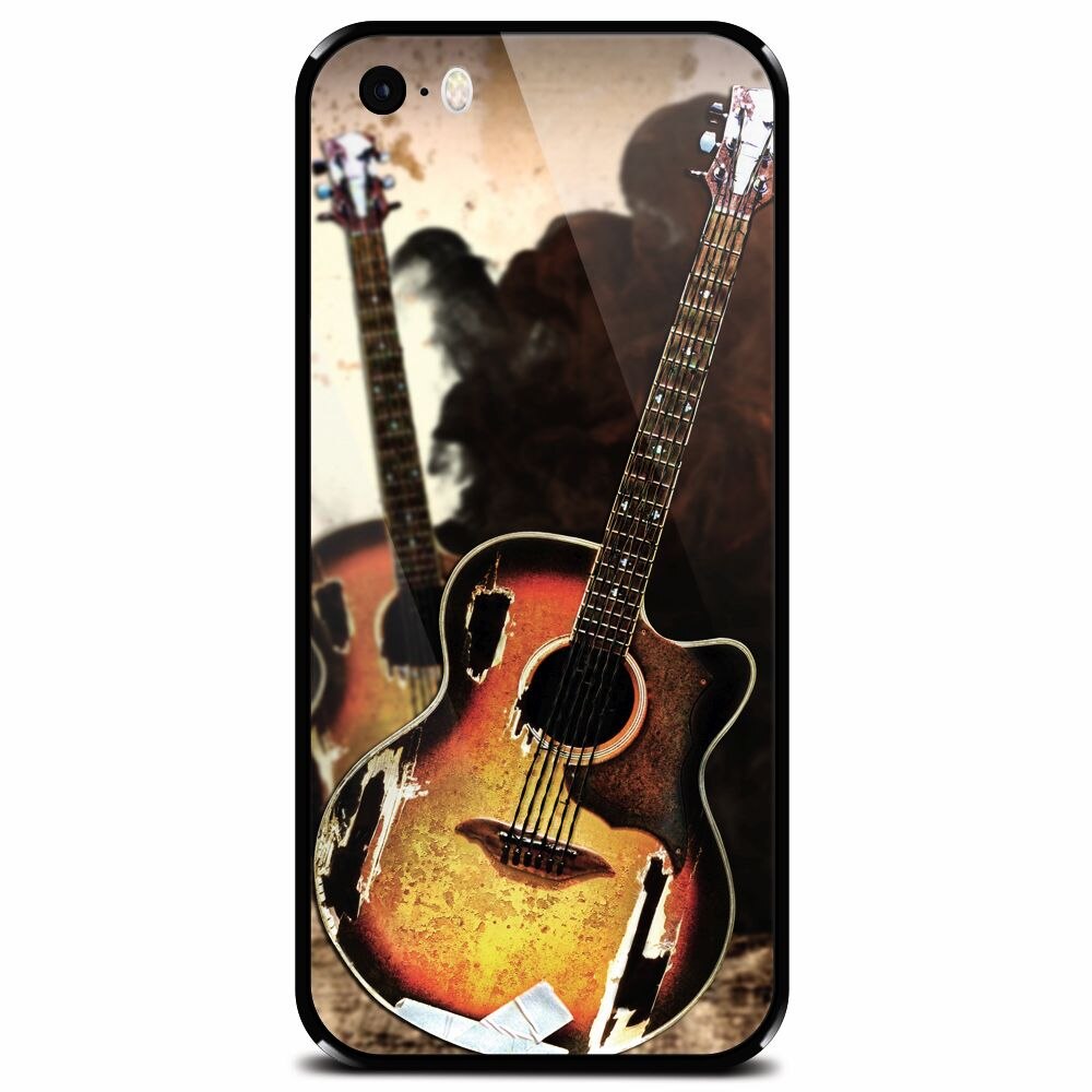 Husa din sticla securizata pentru Apple iPhone 5, Hardcore Rock