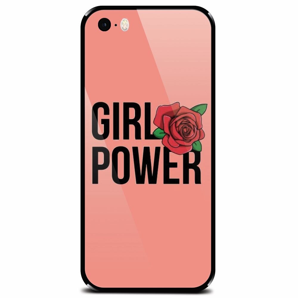 Husa din sticla securizata pentru Apple iPhone 5, Girl Power 2