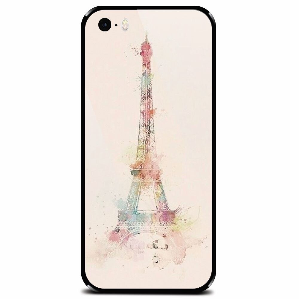 Husa din sticla securizata pentru Apple iPhone 5, Eiffel Tower 001
