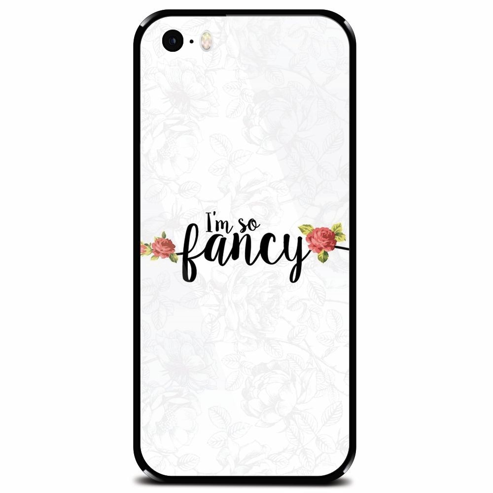 Husa din sticla securizata pentru Apple iPhone 5, Im So Fancy Floral