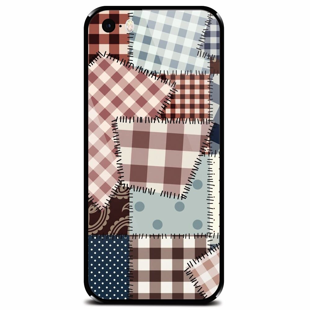 Husa din sticla securizata pentru Apple iPhone 5, Patchwork Vector