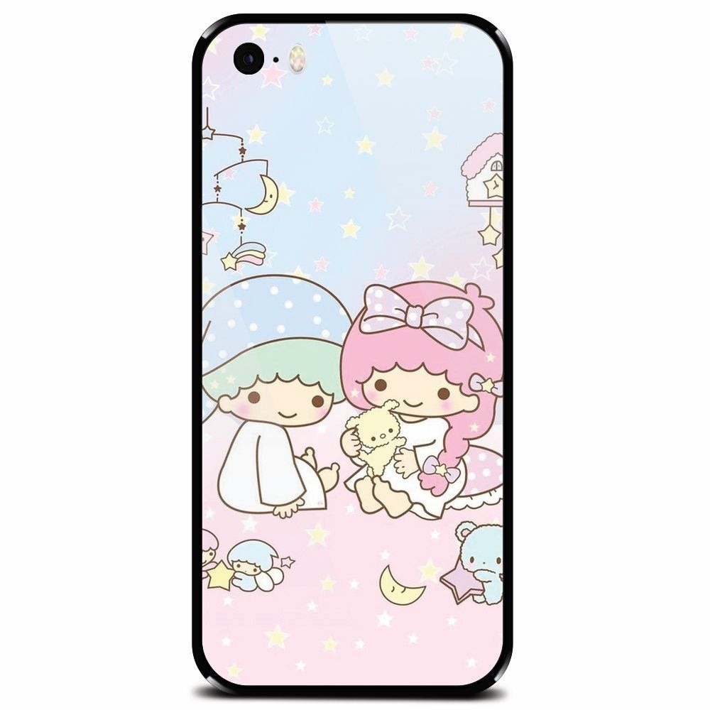 Husa din sticla securizata pentru Apple iPhone 5, Little Twins