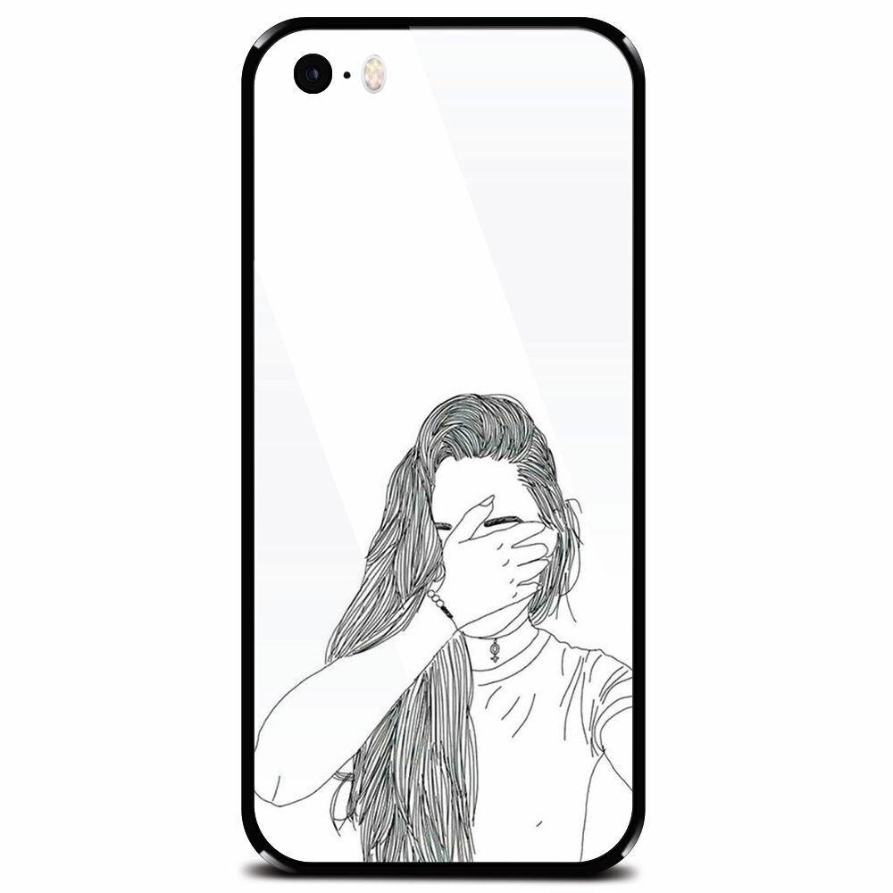 Husa din sticla securizata pentru Apple iPhone 5, Dont Look