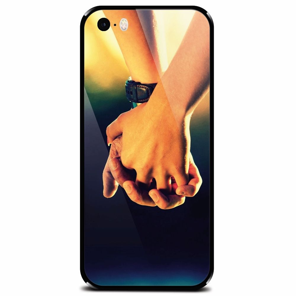 Husa din sticla securizata pentru Apple iPhone 5, Couple Holding Hands